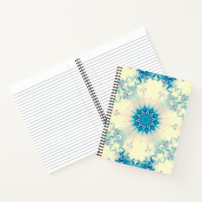 Frozen Water Frosty Blue Winter Snowflake Notebook (Inside)