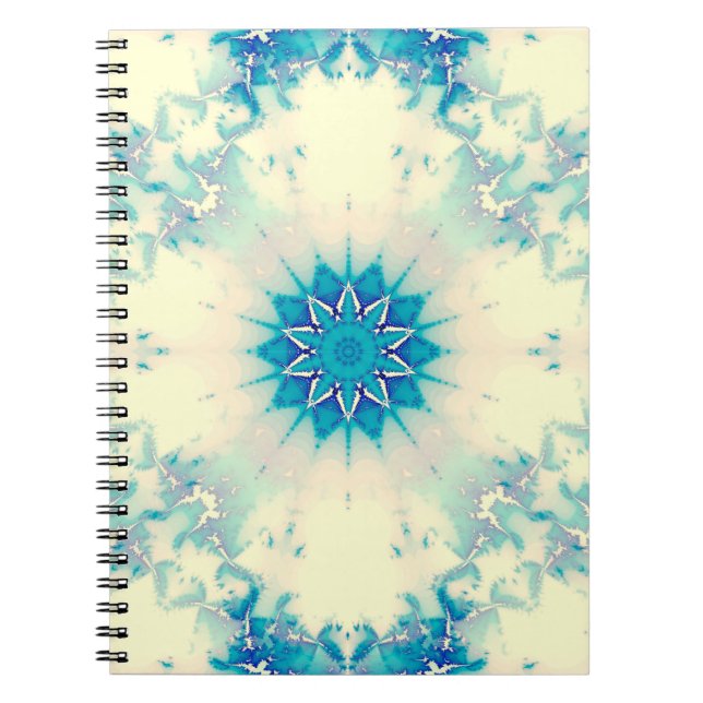 Frozen Water Frosty Blue Winter Snowflake Notebook (Front)