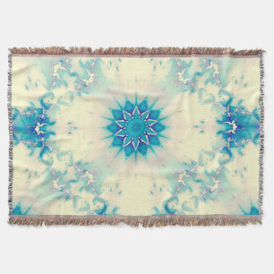 Frozen Water Frosty Blue Winter Snowflake Throw Blanket