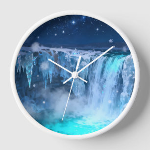 Frozen Waterfall Wall Clock