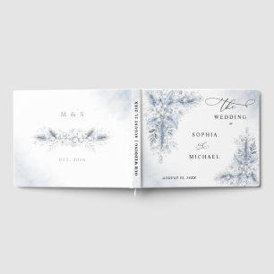 Frozen White Berries Winter Wedding Guest Book