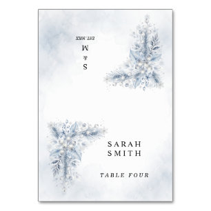 Frozen White Berries Winter Wedding Place Cards