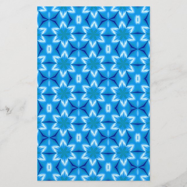 Frozen White Flowers Stationery (Front)