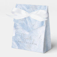 Frozen Winter Silver Snowflake Blue Baby Shower