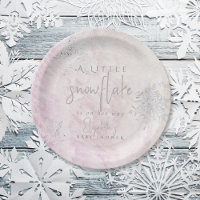 Frozen Winter Silver Snowflake Pink Baby Shower