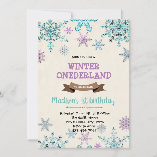 Frozen Winter Wonderland Birthday invitation (Front)