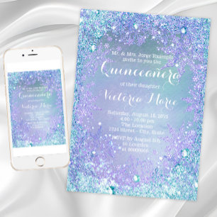 Frozen Winter Wonderland Quinceanera Invitation