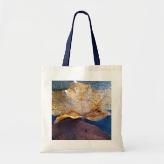 Frozen Yellow Maple Leaf Autumn Nature Tote Bag