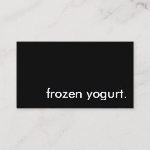 frozen yogurt. business card
