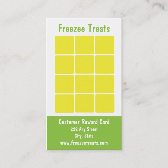 Frozen Yogurt Loyalty Business Card (Front)