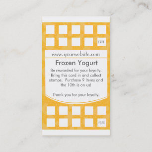 Frozen Yogurt Loyalty Business Card