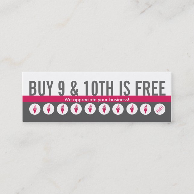 Frozen Yogurt Loyalty Skinny Business Card (Front)