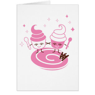 Frozen Yogurt Sisters Blank Card
