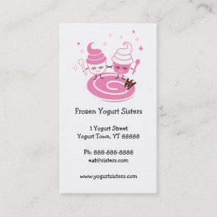 Frozen Yogurt Sisters Business Card