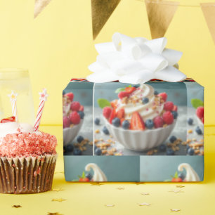 Frozen Yogurt With Berries and Granola Wrapping Paper