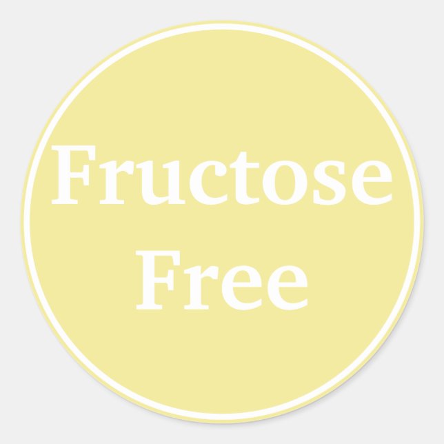 Fructose Free. No Fructose. Health Food. Bake Sale Classic Round Sticker (Front)
