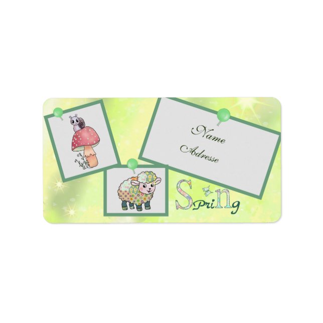Frühling  adressaufkleber label (Front)