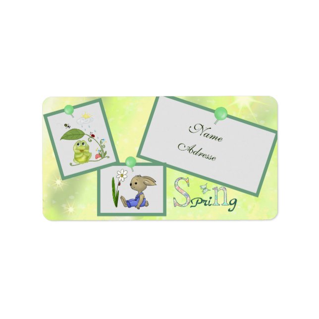 Frühling  adressaufkleber label (Front)