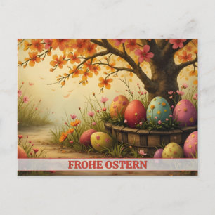 Frühlingsblütenzauber mit Ostereierpracht Holiday Postcard