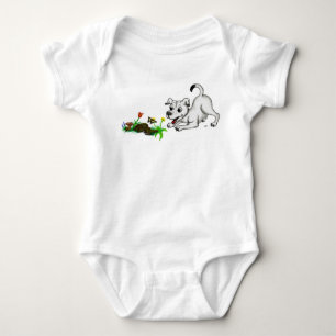 Frühlingserwachen, Welpe mit Schmetterling Baby Bodysuit