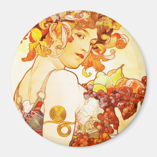 Fruit, Alphonse Mucha - Magnet