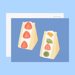 Fruit And Cream Dessert Sandwiches Postcard