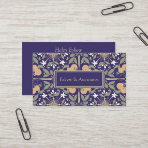 Fruit and Flowers Elegant Purple Business Card