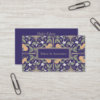 Fruit and Flowers Elegant Purple Business Card