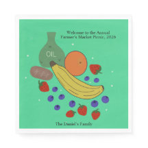 Fruit and Oil 6.5 x 6.5-inch Event Napkins