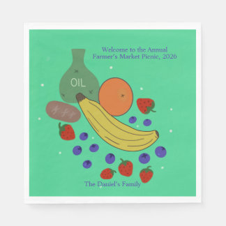 Fruit and Oil 6.5 x 6.5-inch Event Napkins