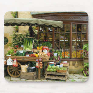 Fruit and Veg Colourful English Village Store Mouse Pad