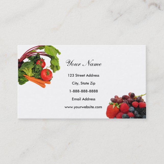 Fruit and Vegetable Business Cards (Front)