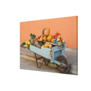 Fruit and vegetable cart, Cuba Canvas Print