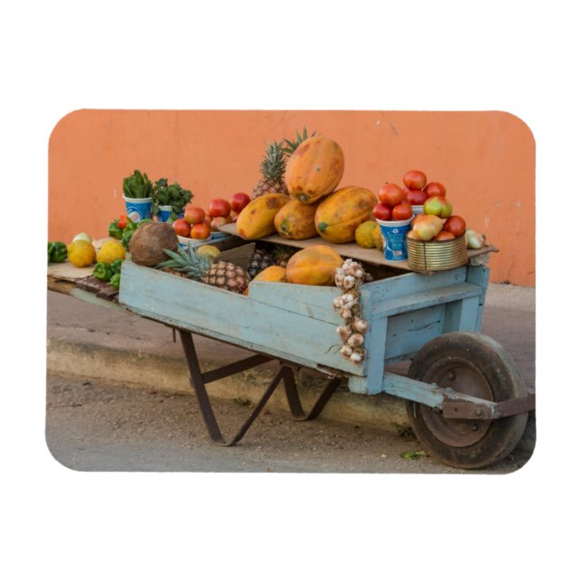 Fruit and vegetable cart, Cuba Magnet (Horizontal)
