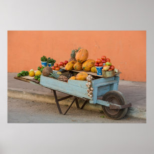 Fruit and vegetable cart, Cuba Poster