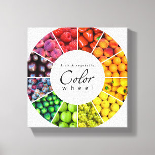 Fruit and vegetable colour wheel (12 colours) canvas print