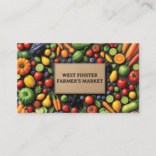Fruit and Vegetable Farmer's Market CSA Business Card (Front)