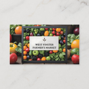 Fruit and Vegetable Frame Farmer's Market CSA Business Card