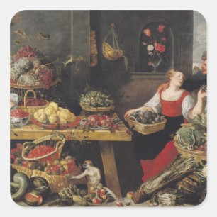 Fruit and Vegetable Market Square Sticker