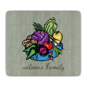 Fruit and Vegetable Natural Personalised Cutting Board
