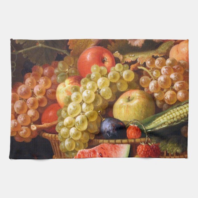 Fruit and Vegetable Still Life Tea Towel (Horizontal)
