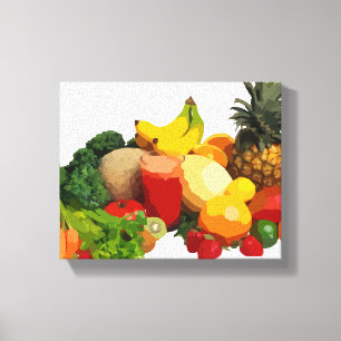 Fruit and Vegetable Wrapped Canvas Art