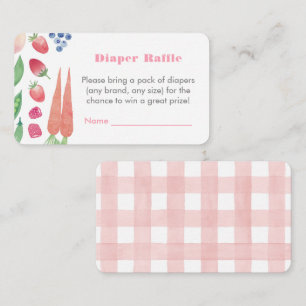 Fruit And Vegetables Baby Shower Diaper Raffle Enclosure Card