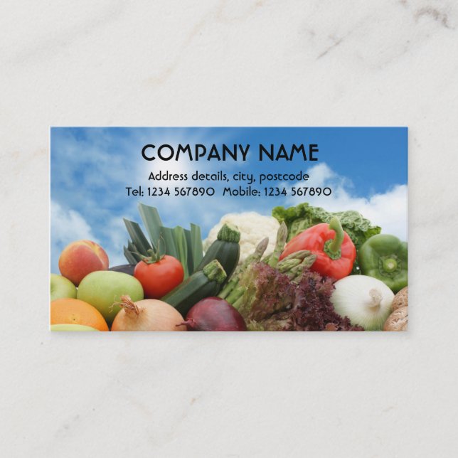 Fruit and vegetables business card (Front)
