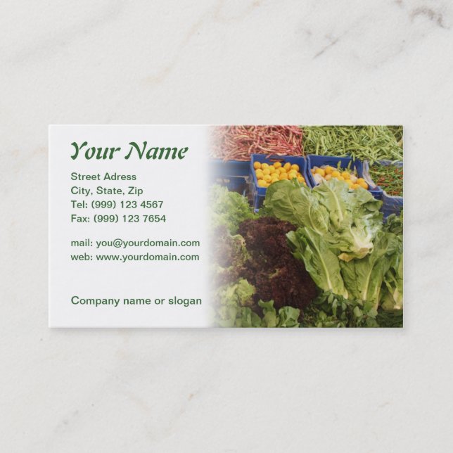 Fruit and vegetables business card (Front)