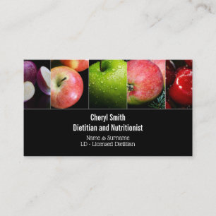 Fruit apple collage photo healthy organic food business card