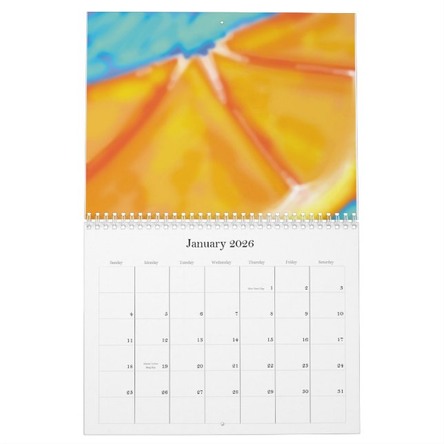 Fruit Art Calendar (Jan 2026)