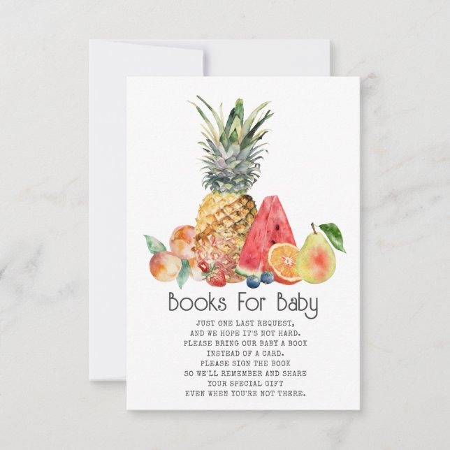 Fruit Baby Shower Book Request Books For Baby Invitation (Front)