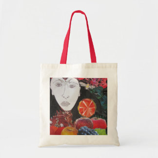 Fruit Bag, orange, apple, grapes, face Tote Bag