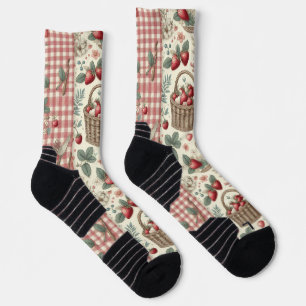 Fruit Basket Gingham Fun Socks
